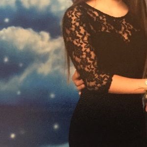 Formal/semi formal black mini dress